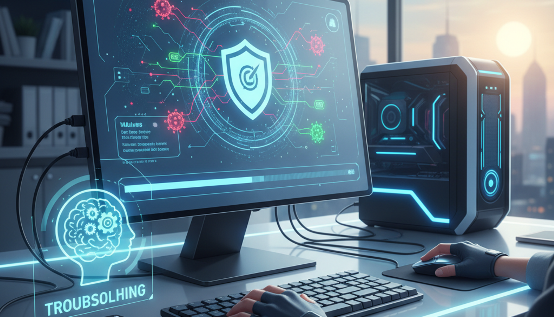 Professional malware scan and virus removal process